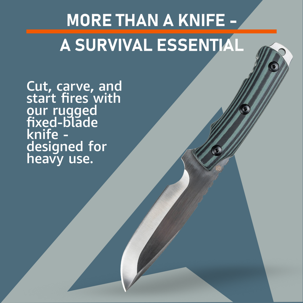 Fixed-Blade Survival Knife — 9CR18MOV Drop Point
