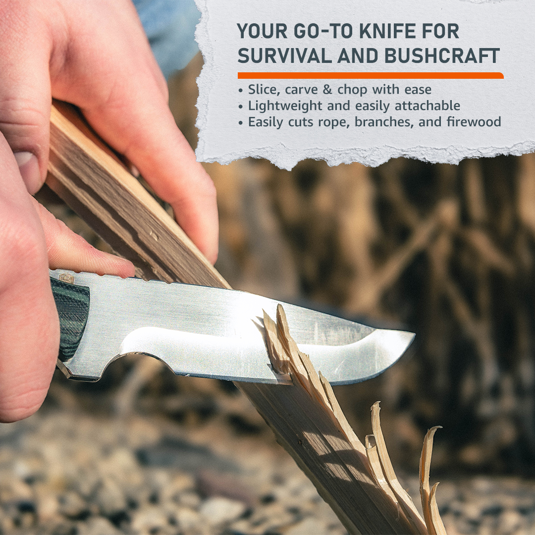 Fixed-Blade Survival Knife — 9CR18MOV Drop Point