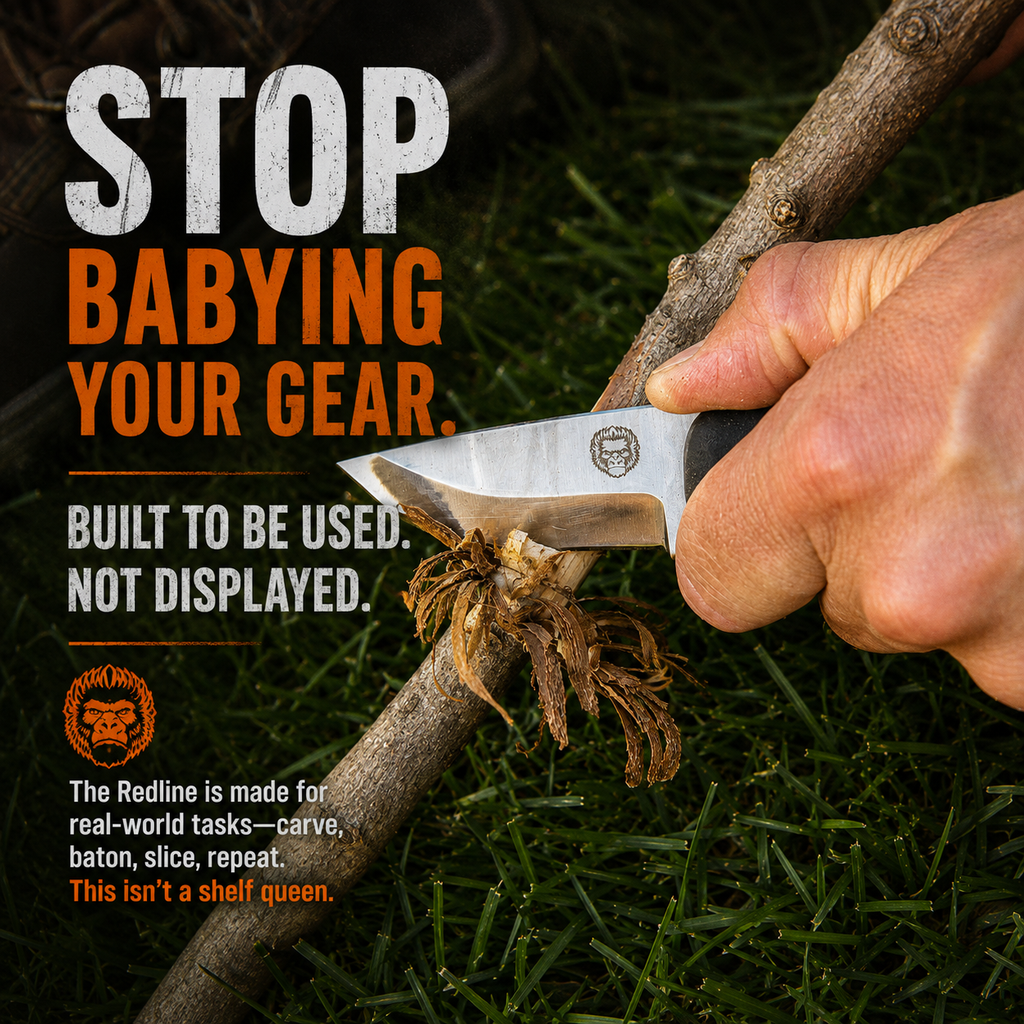 Compact EDC Survival Knife + Fire Starter — D2 Full Tang