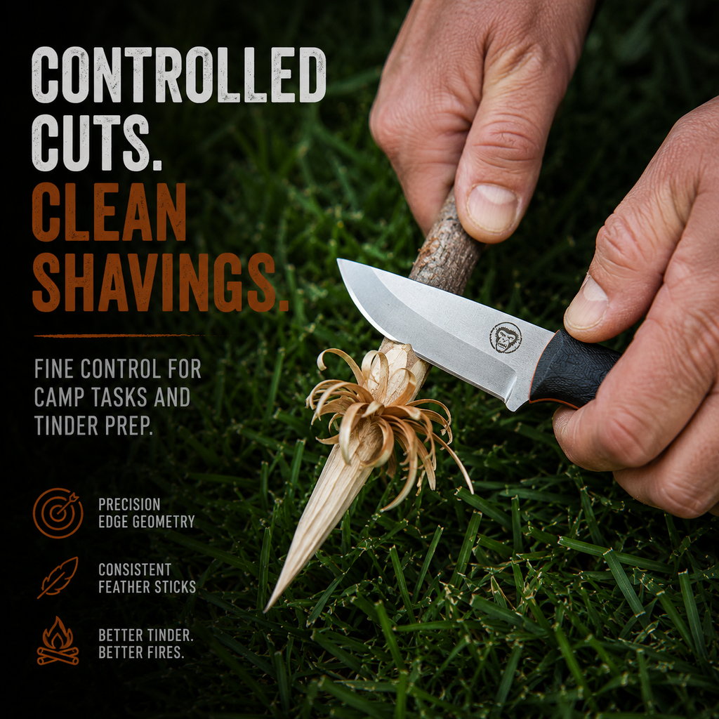 Compact EDC Survival Knife + Fire Starter — D2 Full Tang