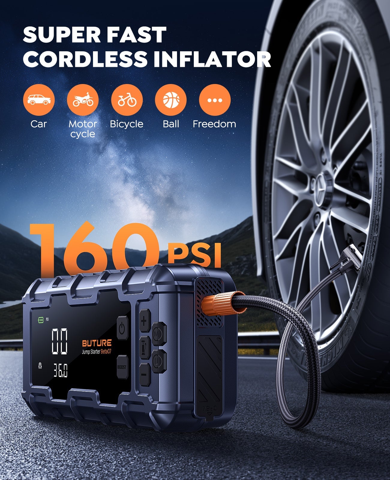 Buture Beta07 Jump Starter & Tire Inflator